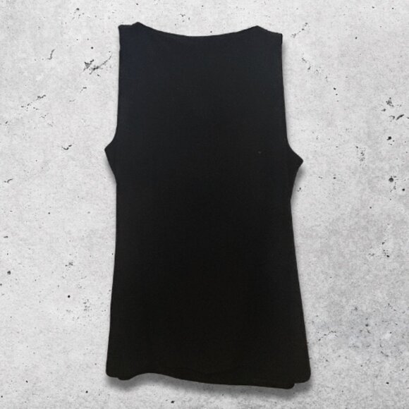 White House Black Market Tank Top Twist Knot Gold-Tone Buckle Sleeveless Black S - Picture 2 of 15